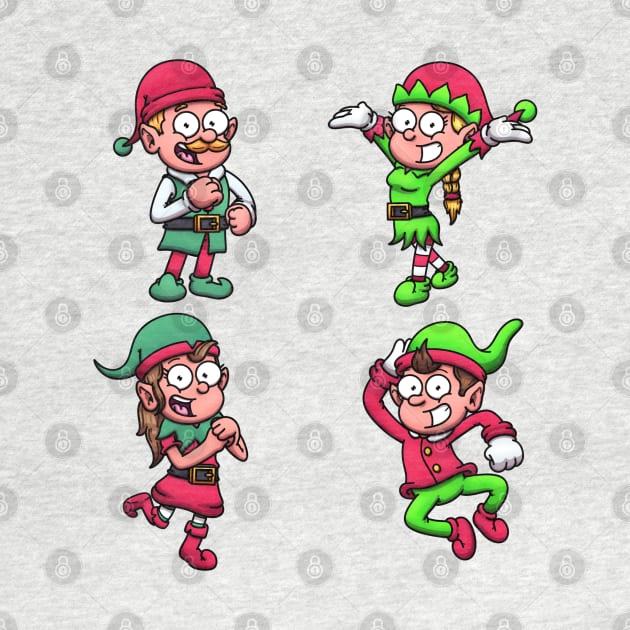 Christmas Elves Sticker Pack by TheMaskedTooner